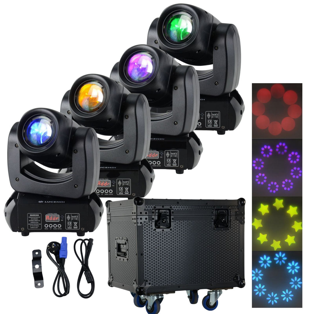 Lucendi BEAM100 moving head, Set mit 4 Stück und case