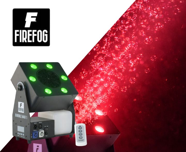 Firefog Bubble Max 1 Seifenblasenmaschine mit LED, DMX und Fernbedienung