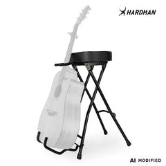 Hardman SB207 gitarrenfußbank mit Fußstütze und Gitarrenhalter.