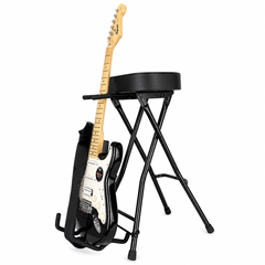 Hardman SB207 gitarrenfußbank mit Fußstütze und Gitarrenhalter.