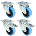 4x Blaue Rollen 2 mit und 2 ohne Bremse (100mm)