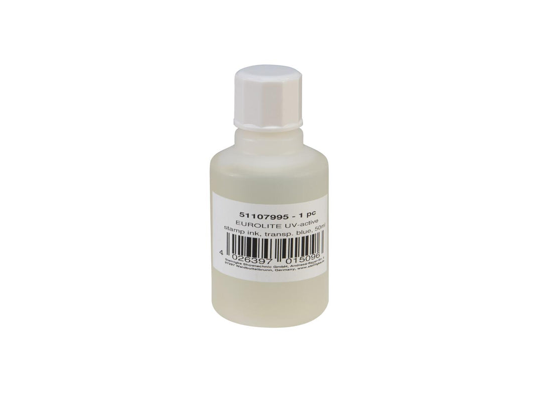 EUROLITE UV-aktive Stempeltinte, transparentblau, 50ml