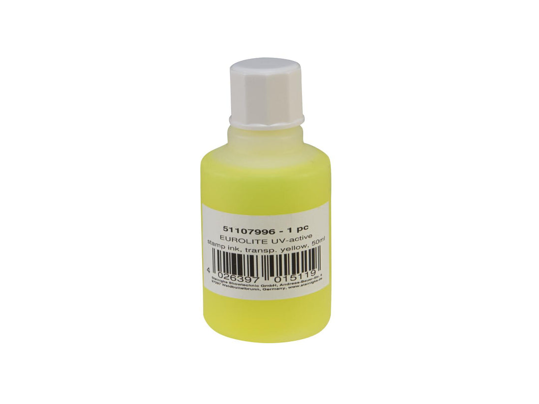EUROLITE UV-aktive Stempelfarbe, transparent gelb, 50ml