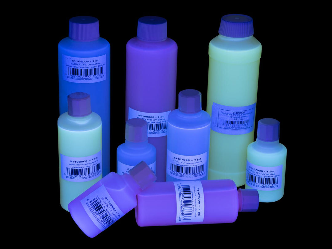 EUROLITE UV-active Stempelfarbe, transparent rot, 100ml