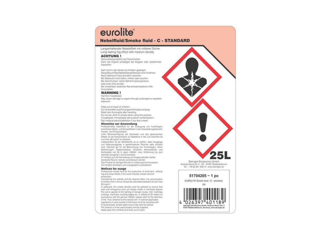 EUROLITE SMOKE FLUID -C- Standard, 25l Nebelfluid