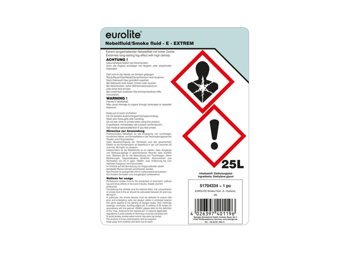 EUROLITE SMOKE FLUID -E- Extreme, 25l Rauchflüssigkeit