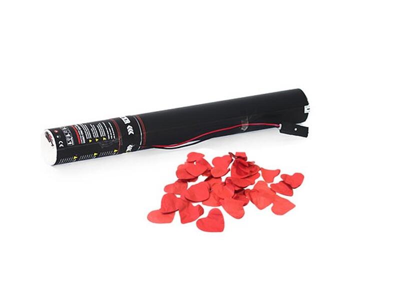 TCM FX Elektrische Konfettikanone 50cm, rote Herzen