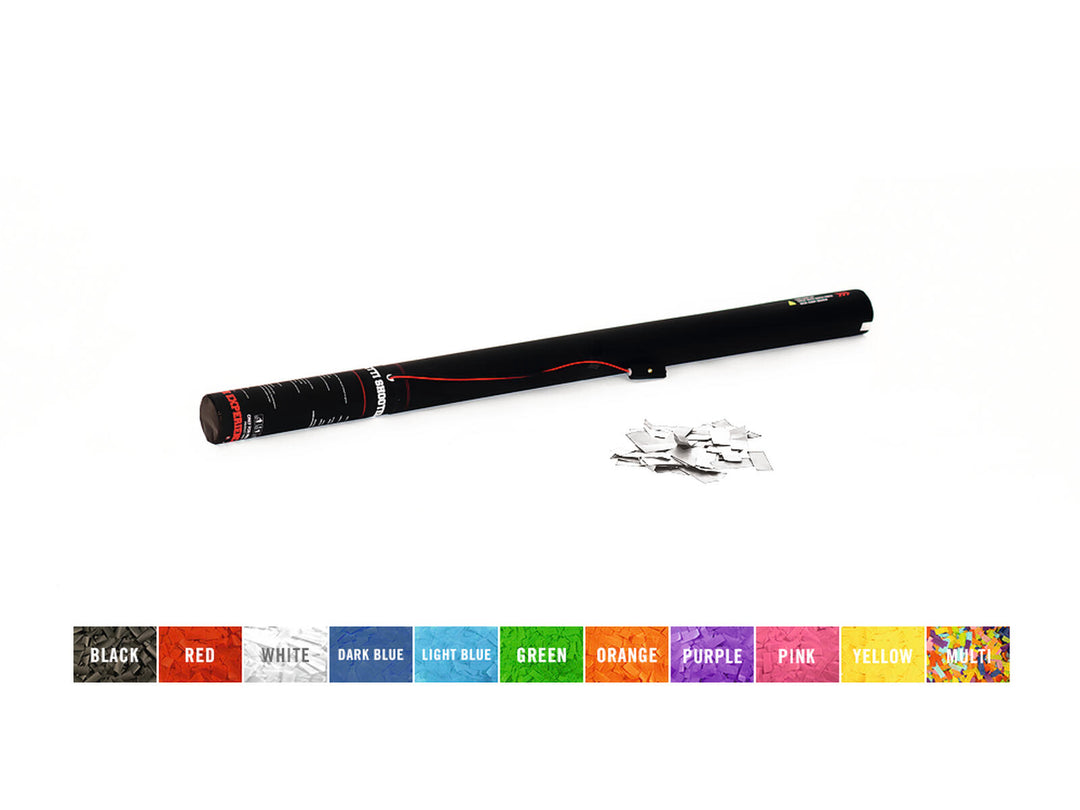 TCM FX Elektrische Konfettikanone 80cm, weiß/silber