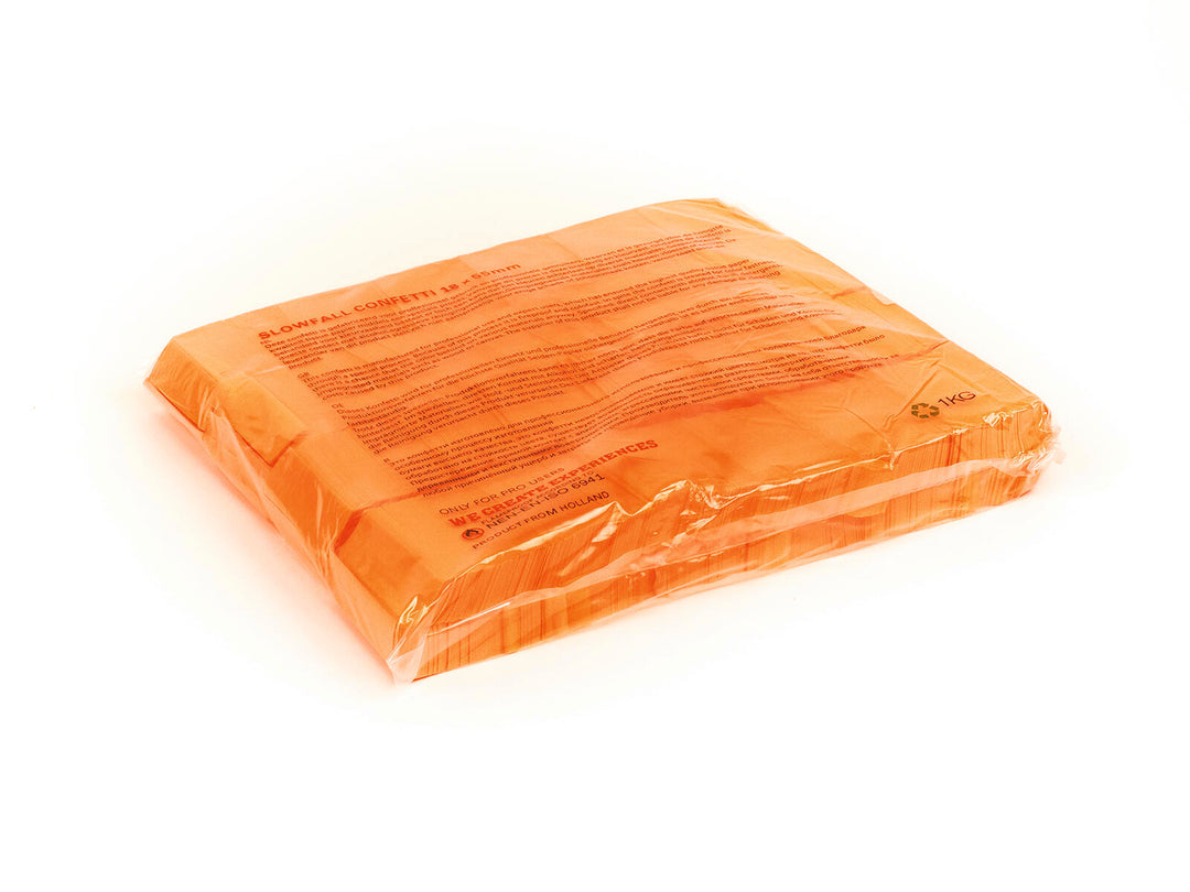TCM FX Slowfall Confetti rechteckig 55x18mm, neon-orange, UV-aktiv, 1kg