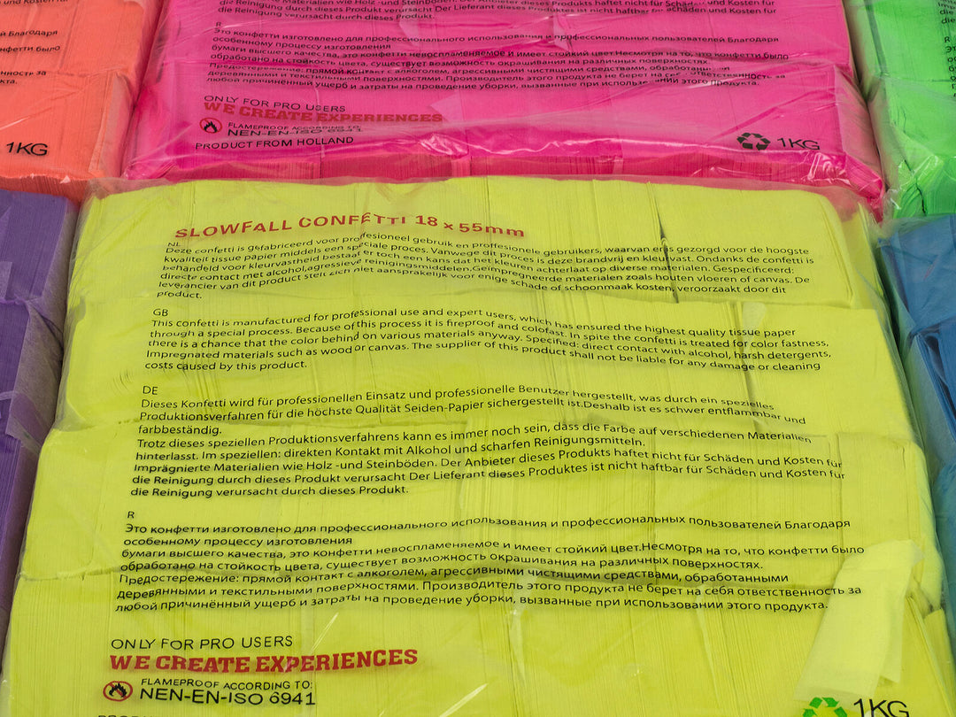 TCM FX Slowfall Confetti rechteckig 55x18mm, neon-orange, UV-aktiv, 1kg