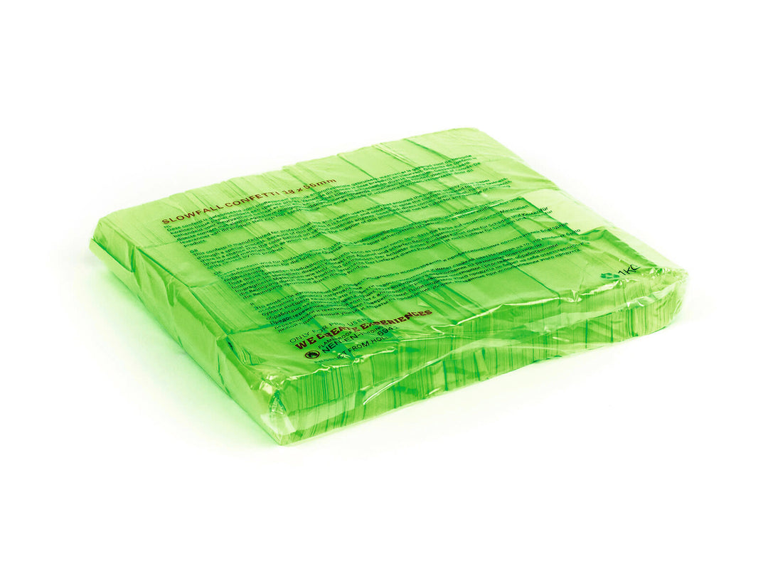 TCM FX Slowfall-Konfetti rechteckig 55x18mm, neon-grün, UV-aktiv, 1kg
