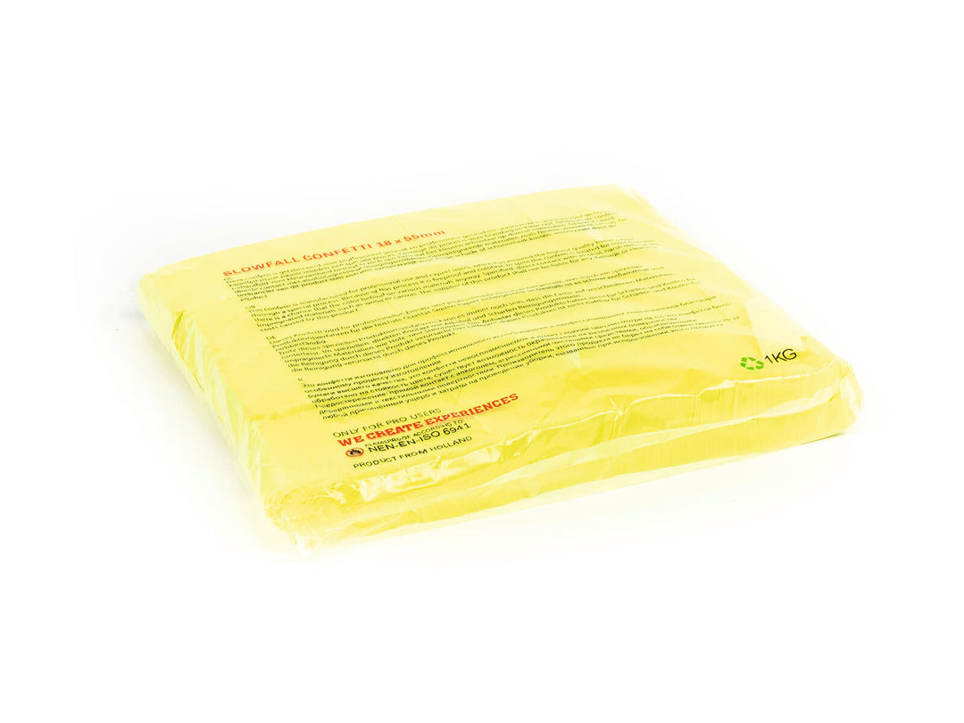TCM FX Slowfall Confetti rechteckig 55x18mm, neon-gelb, UV-aktiv, 1kg