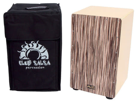 GEWA Club Salsa Cajon aus echtem Holz, Zebrano-Front