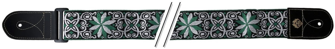 GEWA Gitarren Gurte F&S Folk Jacquard - Grün-White