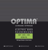 Optima E-Bass Saiten Chrome Strings Round Wound Long Scale - Set 4-saitig reg-light (4299L)