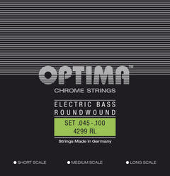 Optima E-Bass Saiten Chrome Strings. Round Wound Medium Scale - Set 4-string reg-light (4299M)