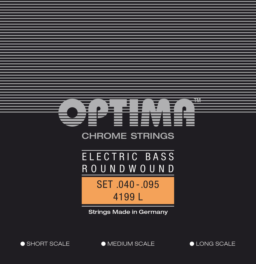 Optima E-Bass Saiten Chrome Strings. Round Wound Short Scale - Set 4199S (4-str. short-scale)