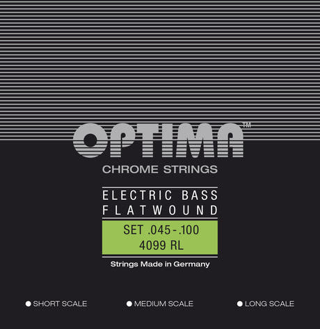 Optima E-Bass Saiten Chrome Strings Flat Wound medium scale - Set (4099M)