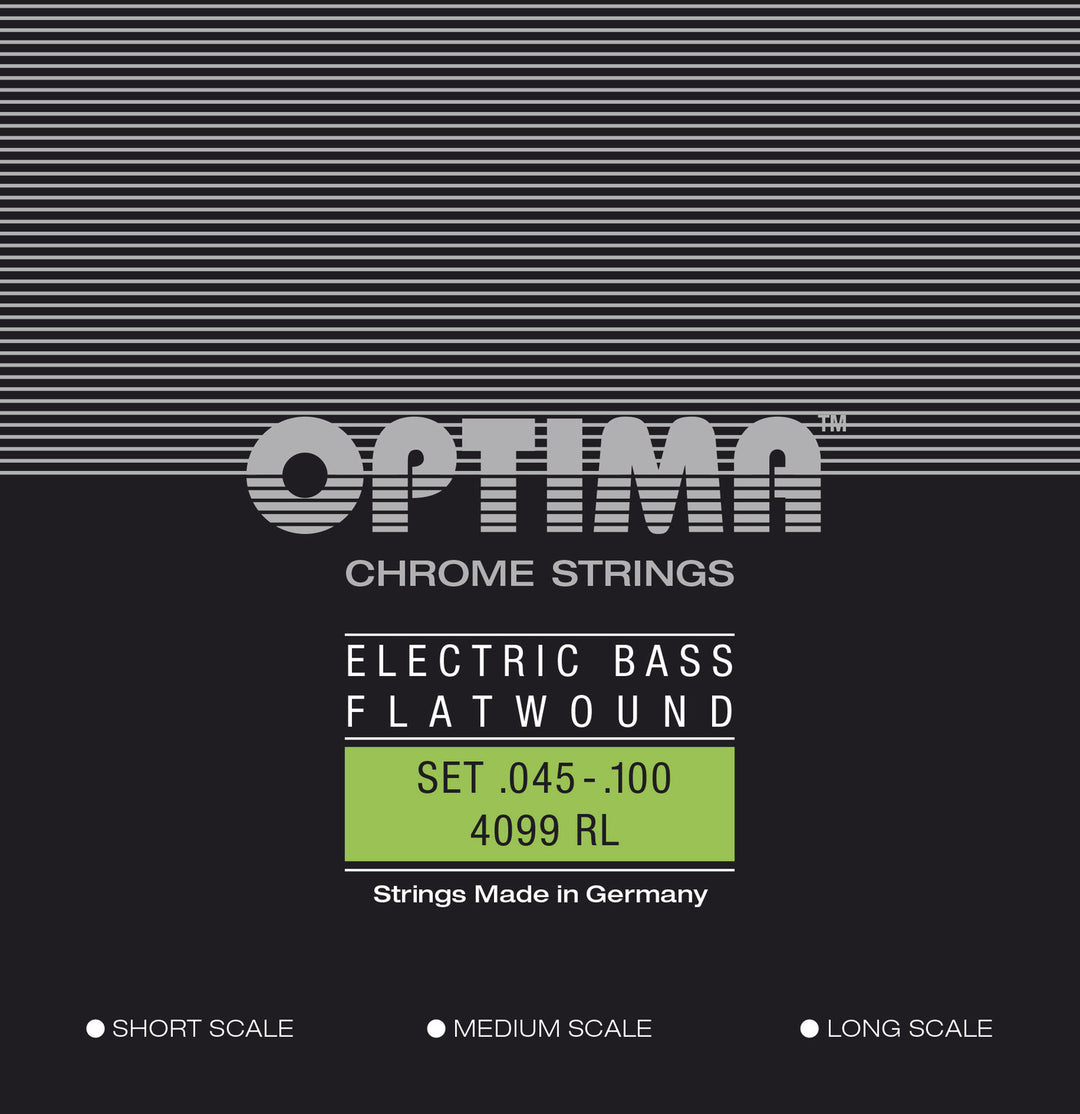 Optima E-Bass Saiten Chrome Strings Flat Wound medium scale - Set (4099M)