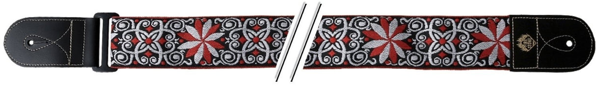 GEWA Gitarren Gurte F&S Folk Jacquard - Rot-White