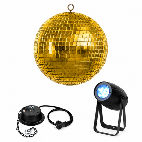 Marconi Diskokugel Gold (20 cm) Bundle