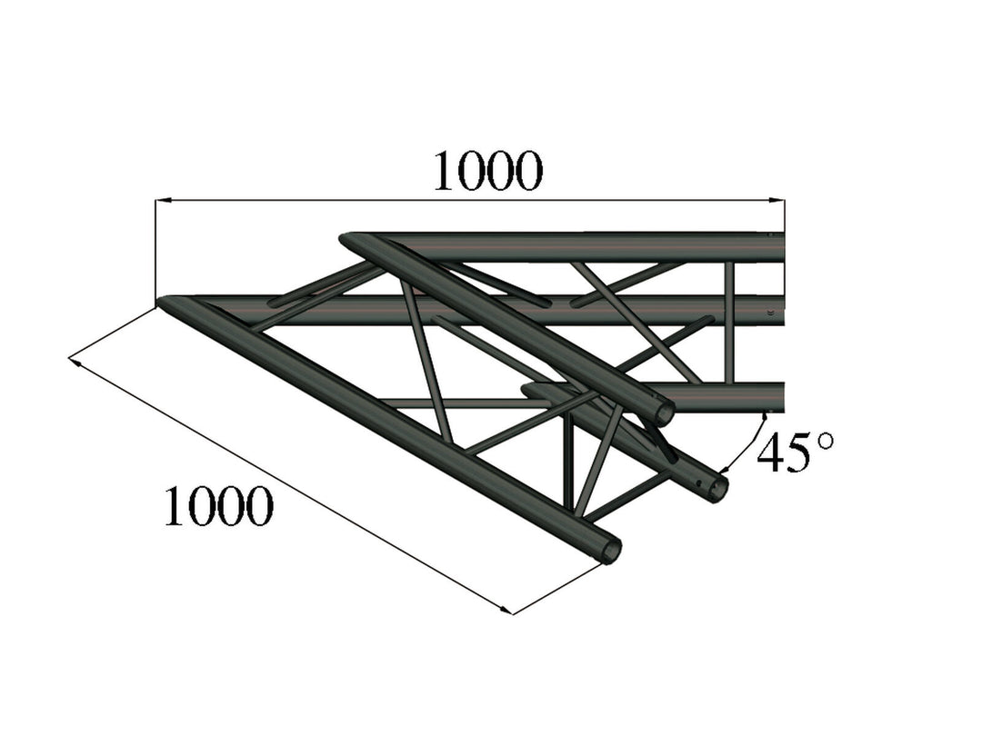 ALUTRUSS TRILOCK S-PAC 19 2-Wege-Eckstück 45° black