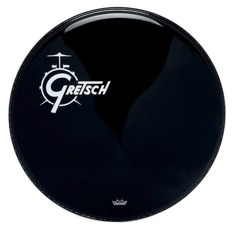 Gretsch Ambassador Ebony 20" bassdrumfell, weißes Logo links