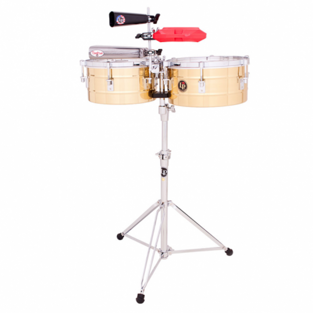 Latin Perkussion Timbales Tito Puente Solid Brass - 13"/14" (LP256-B)
