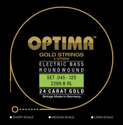 Optima E-Bass Saiten Gold Strings Round Wound long scale - Set 5-saitig reg-light (2299B)