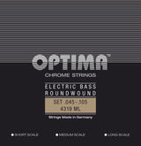 Optima E-Bass Saiten Chrome Strings Round Wound Long Scale - Set 4-saitig med-light (4319ML)