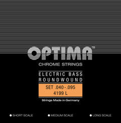 Optima E-Bass Saiten Chrome Strings. Round Wound Medium Scale - Set 4-string light (4199M)