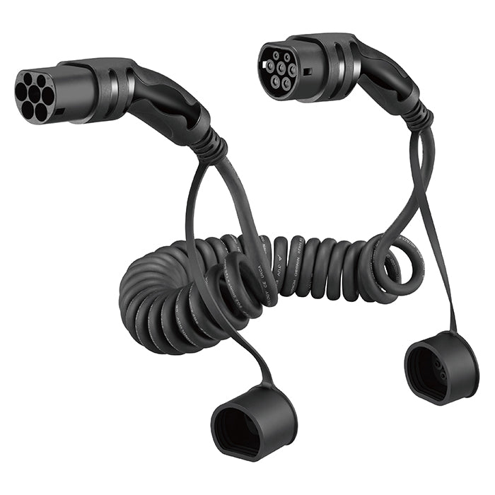 Spiralladekabel Typ 2 16A 3-phasig 5 Meter