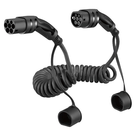 Spiralladekabel Typ 2 32A 3-phasig 5 Meter
