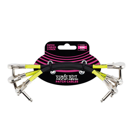 Ernie Ball EB-6059 Patchkabel Flachstecker 15 cm, 3er-Pack