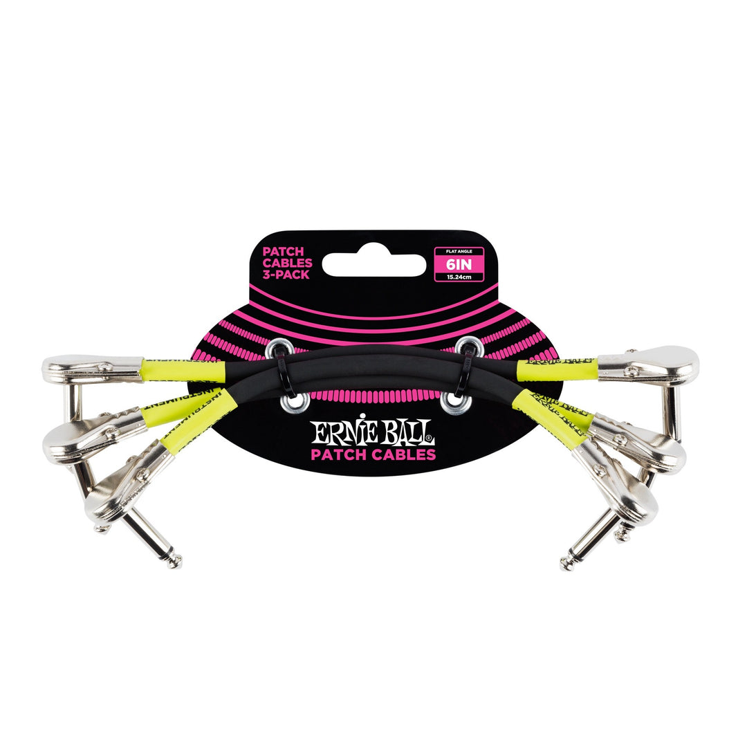 Ernie Ball EB-6059 Patchkabel Flachstecker 15 cm, 3er-Pack