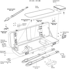 GEWA Geigen case Air 2.1 - Rucksackgurte, 2 Stück (Black Karabiner 56-96 cm)
