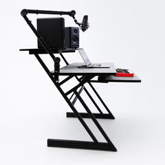 Studiotisch mit Regalen und Auszug für keyboard (120 cm)