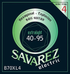 Savarez E-Bass Saiten Hexagonal Explosion - 4-str. Ex-Light (B70XL4)