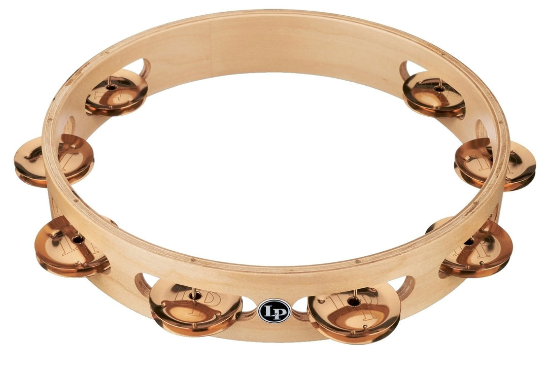 Latin Perkussion Tambourine Pro 10 in Single Row Tambourin - Bronze (LP380A-BZ)