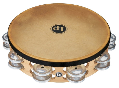 Latin Percussion Tamburin Pro 10 in Doppelreihe mit Fell - 10" Messing/Bronze (LP384-BB)