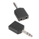 Adapter Audiostecker 2 x 6.3 mm Stereo Jack weiblich auf 6.3 mm Stereo