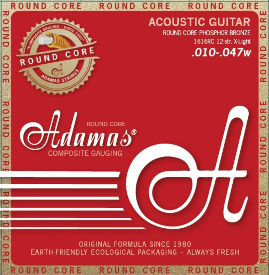 Adamas Saiten für Akustikgitarren Historic Reissue Phosphor Bronze Round Core - 12-str. Light .010-.047 (1616RC)