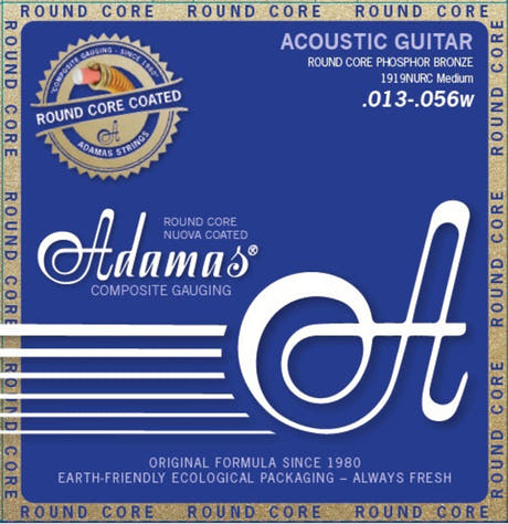 Adamas Saiten für Akustik-Gitarren Nuova Phosphor Bronze beschichtet runder Kern - Medium .013-.056 (1919NURC)