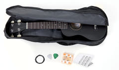 Miguel Almeria Player Pack, Sopran-Ukulele matt schwarz mit Gig Bag
