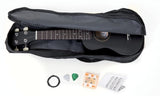 Miguel Almeria Player Pack, Sopran-Ukulele matt schwarz mit Gig Bag