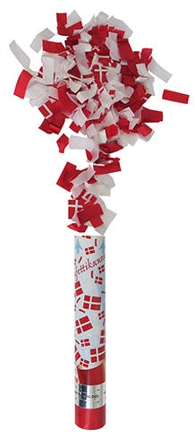 Konfettikanonen Handgehalten (Rot, Weiß, 30cm)