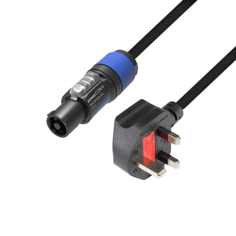 Adam Hall Cables 5 STAR PCON 0300 GB - Stromkabel Neutrik powerCON® zu GB-Stecker | 3 m