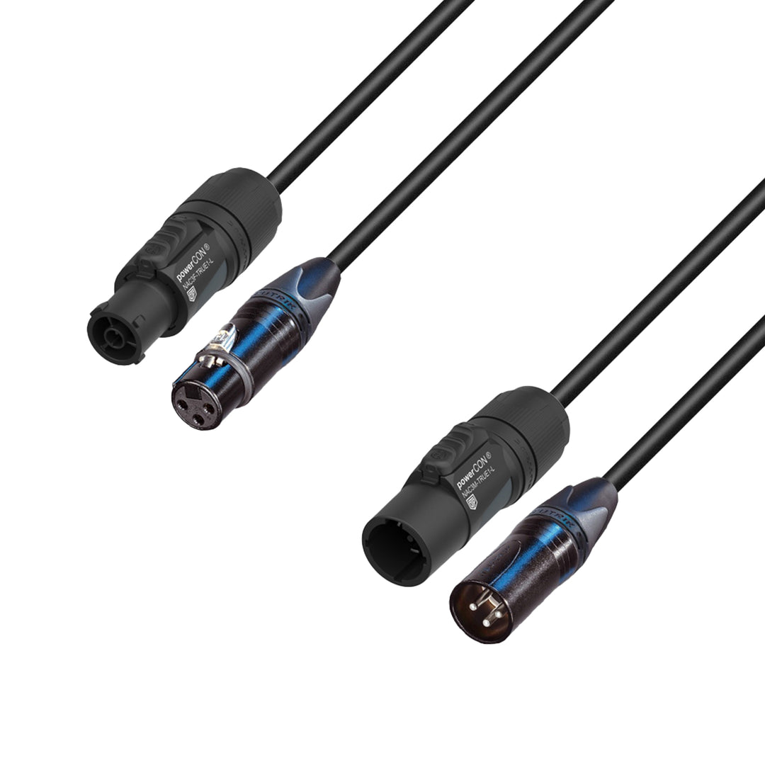 Adam Hall-kabler 5 STAR H TCON D 0150 - Hybridkabel | Strom und DMX | Neutrik® XLR 3-polig x TRUE1® | 1,5 m
