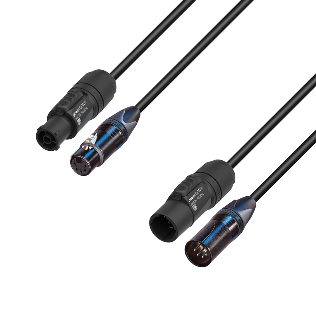 Adam Hall Cables 5 STAR H TCON 5D 0150 – Hybridkabel | Strom und DMX | Neutrik® 5-polig XLR x TRUE1® | 1,5 m