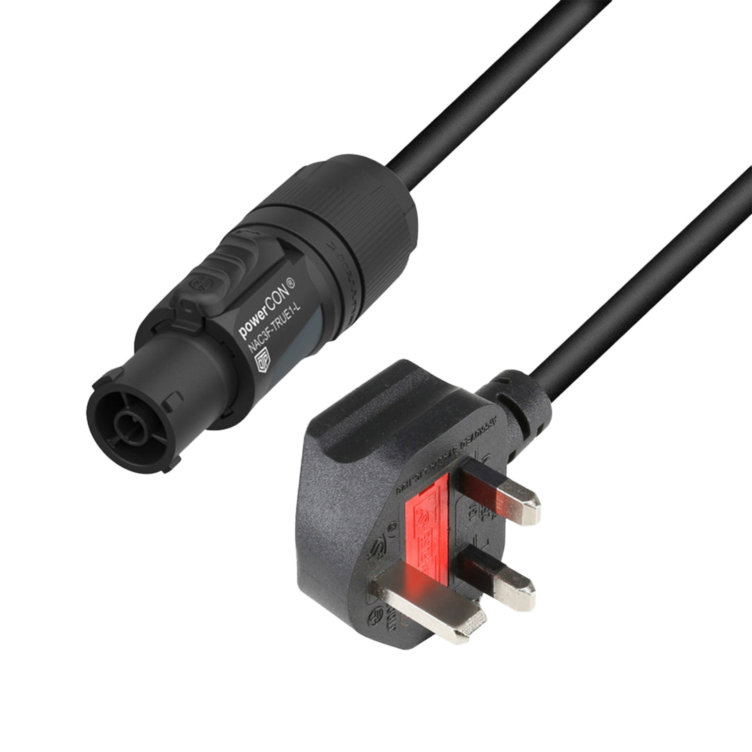 Adam Hall Cables 5 STAR TCON 0150 GB - Stromkabel | Neutrik TRUE1® x BS1363/A mit Titanex®-Leitung | 1,5 m